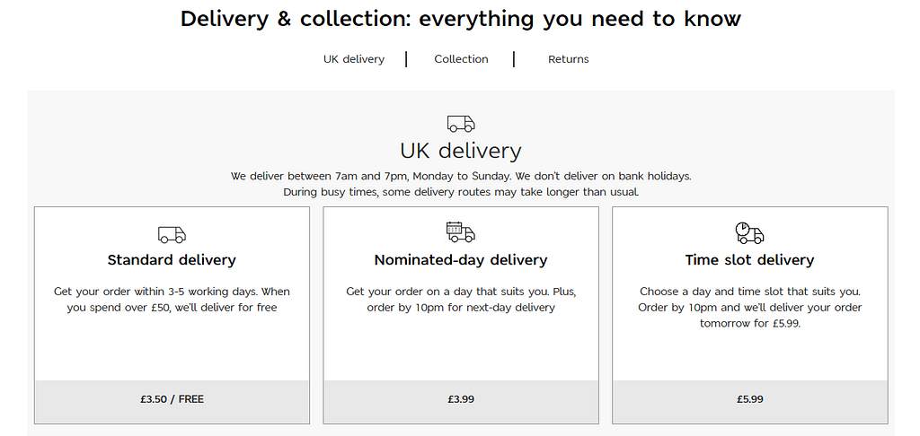 delivery and collection