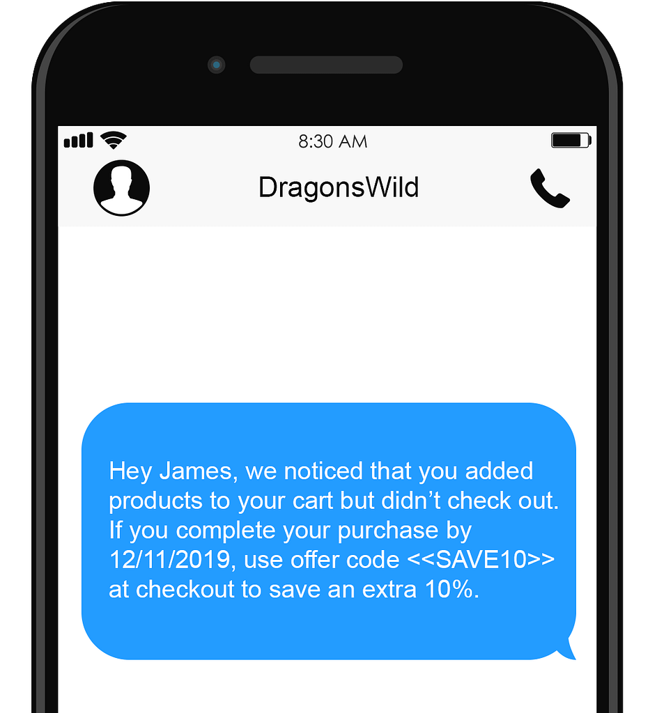 abandoned cart sms