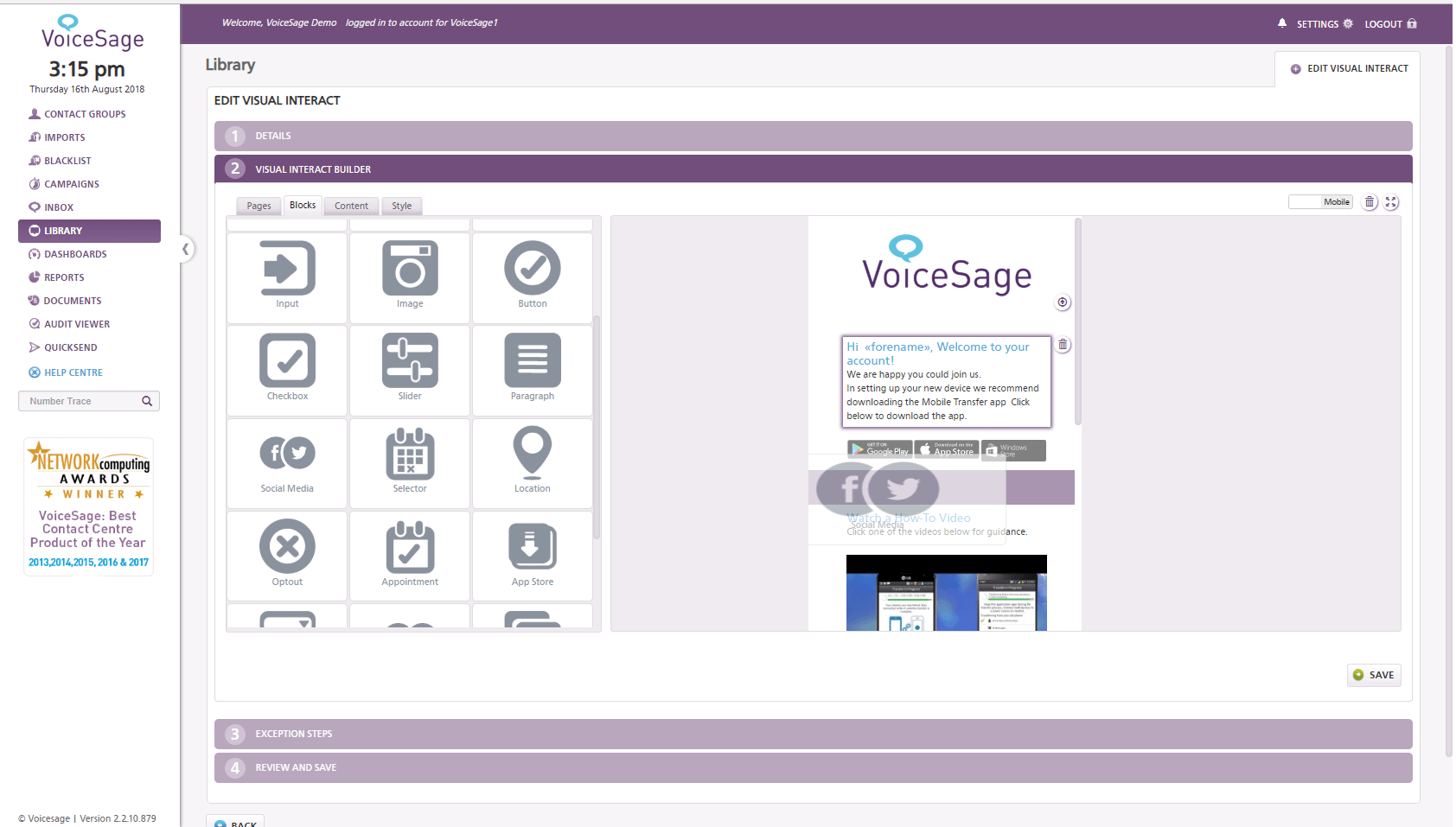 Rich Media Messaging and Mobile Landing Page Builder - VoiceSage