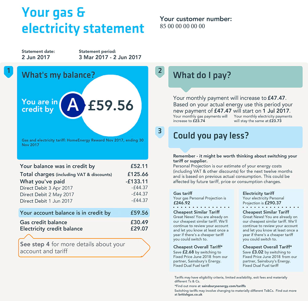 debt collection process gas and electric