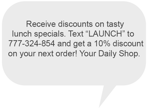 SMS and MMS: promo message example