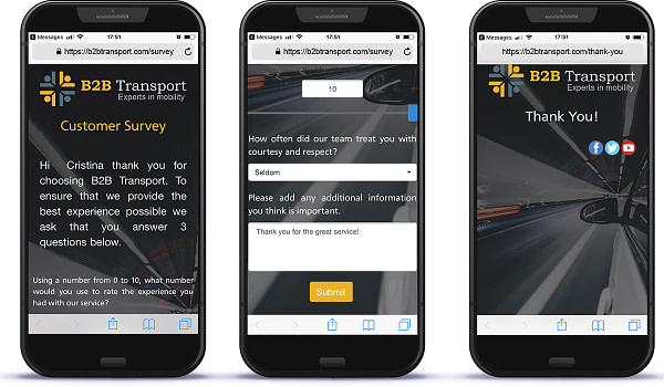 B2B Transport Customer Survey for touchpoint marketing