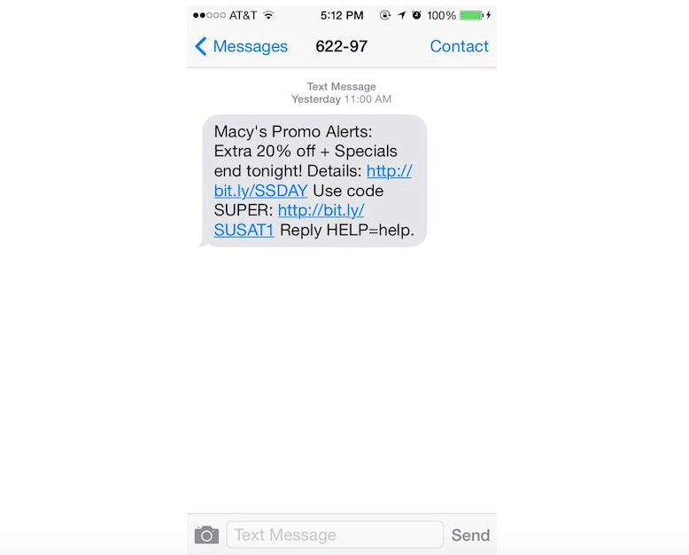 black friday SMS promo messages